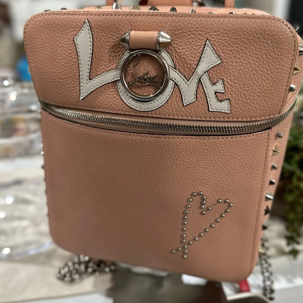 Christian Louboutin Pink Rubylou Love Leather Backpack